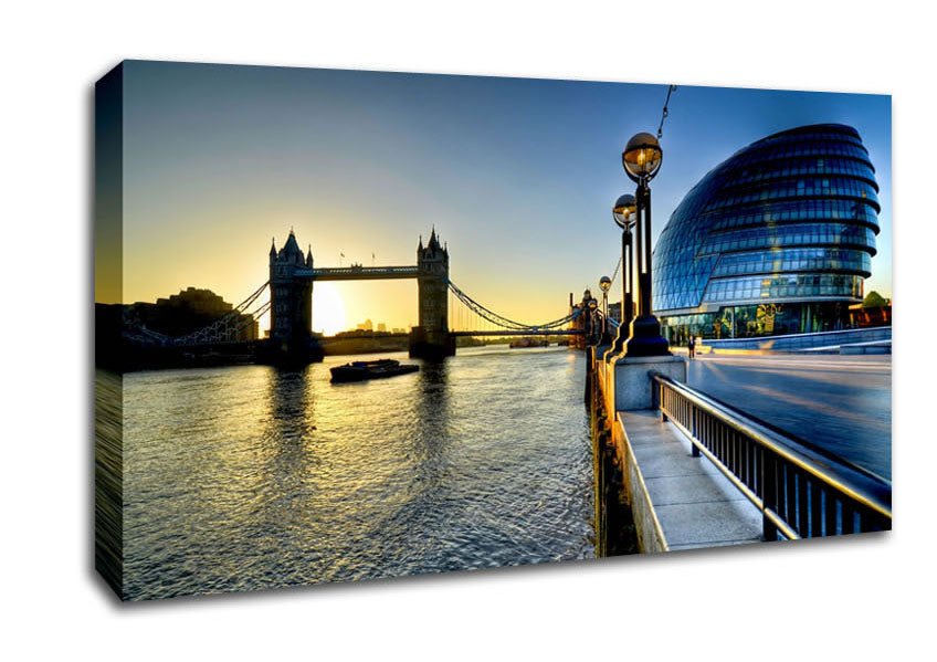 London Tower Bridge Sunset Canvas Wall Art