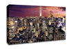 Manhattan Aerial View At Night Canvas Wall Art