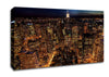 Manhattan Night Life Glow Canvas Wall Art
