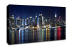 Manhattan Panorama At Night Canvas Wall Art