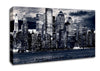 Manhattan Panorama In Blue Canvas Wall Art
