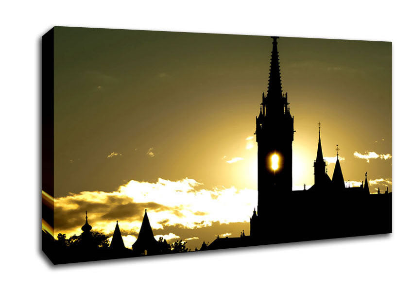 Matthias Church Silhouette Canvas Wall Art