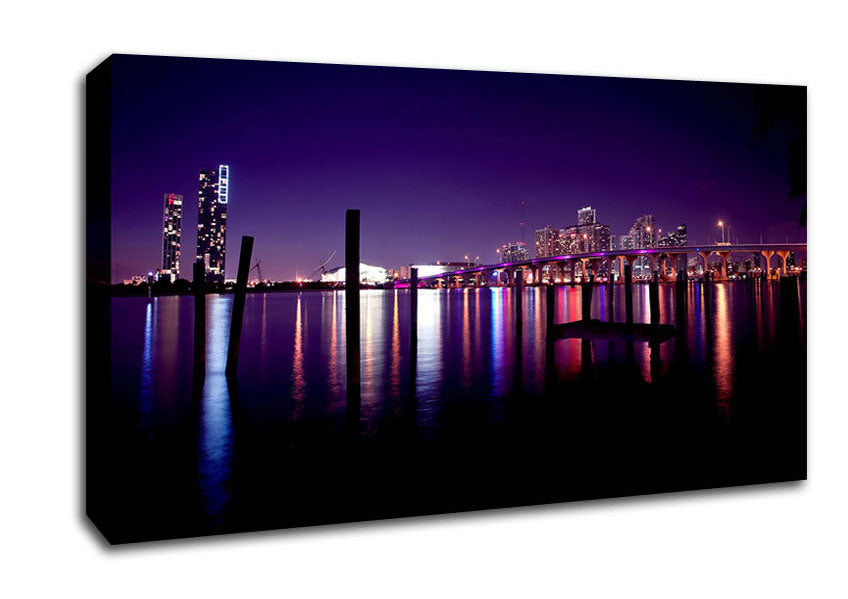 Miami Skyline Canvas Wall Art