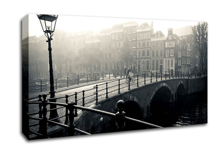 Misty Amsterdam Canvas Wall Art