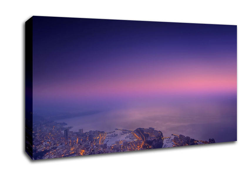 Monte Carlo Monaco Mist Canvas Wall Art