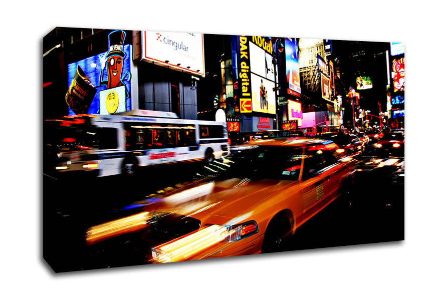 New York Broadway Cabs Canvas Wall Art