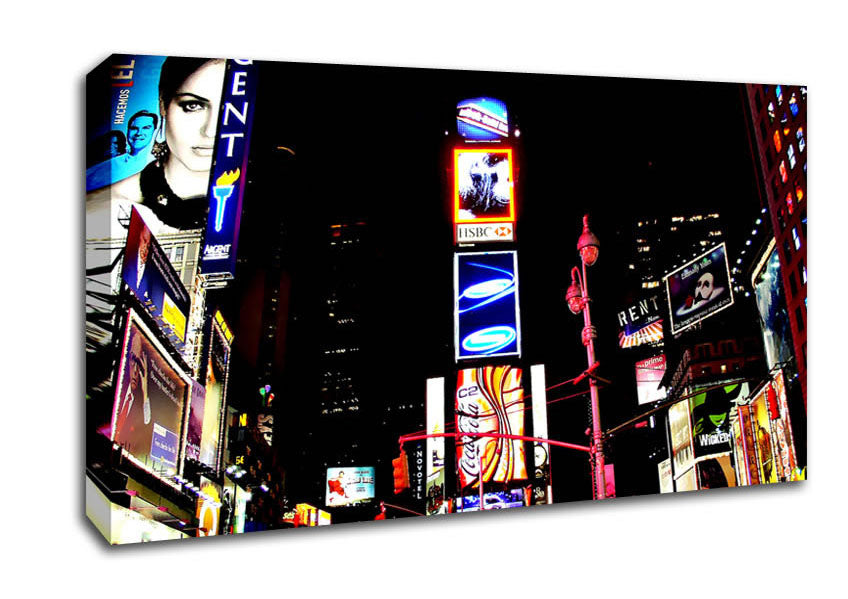 New York Broadway Night Lights Canvas Wall Art