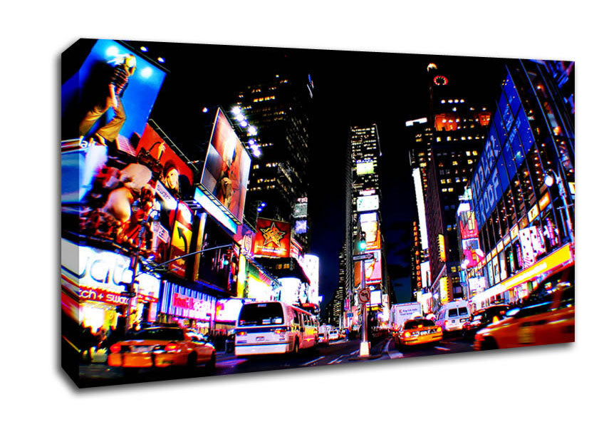 New York Broadway Yellow Cabs Canvas Wall Art