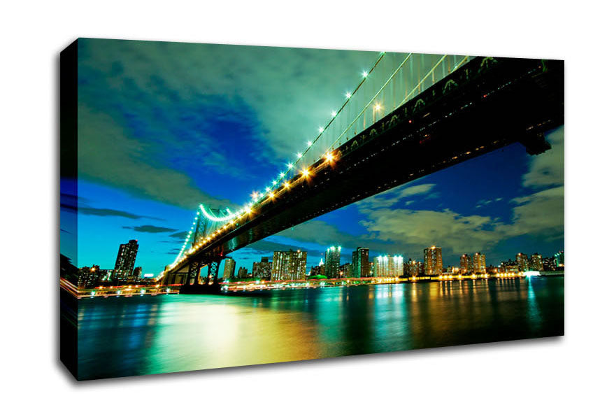 New York Brooklyn Bridge From Below Canvas Wall Art