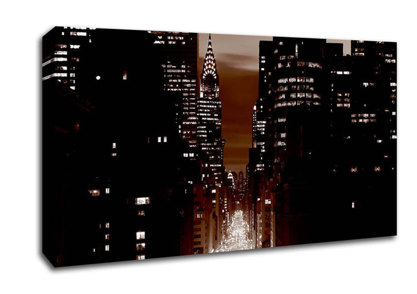 New York City 5Th Avenue Brown Canvas Wall Art