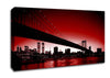 New York City Afar Red Canvas Wall Art