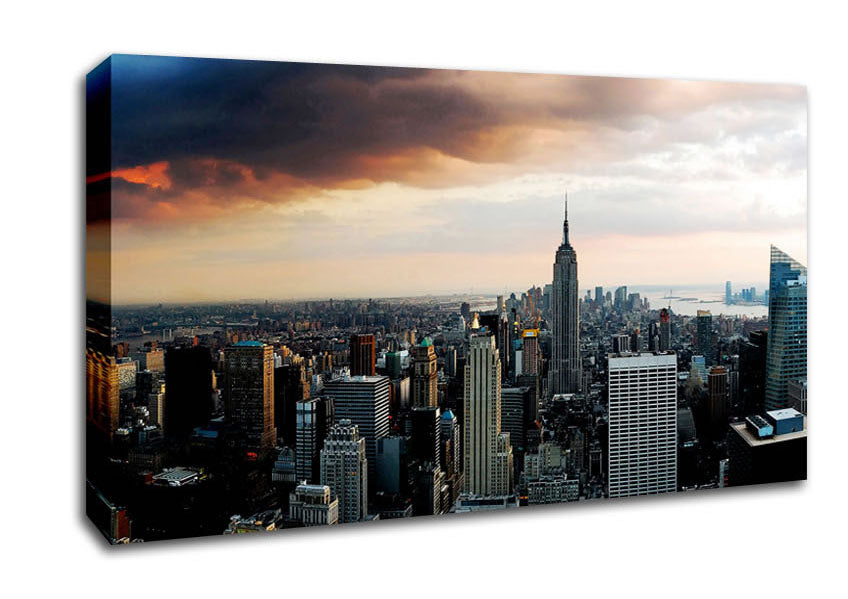 New York City As The Sun Comes Up Canvas Wall Art