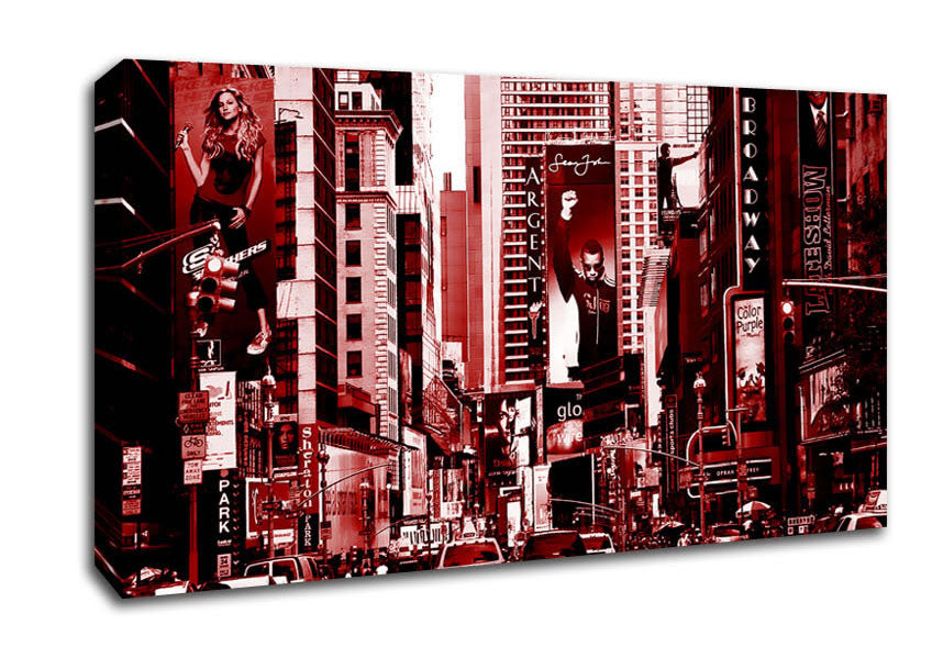 New York City Broadway Red Canvas Wall Art