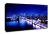 New York City Brooklyn Bridge Ariel Night View Canvas Wall Art