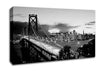 New York City From Brooklyn Bridge B n W Canvas Wall Art