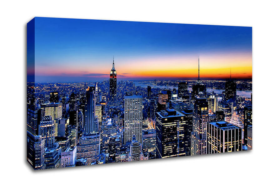 New York City Golden Horizon Canvas Wall Art