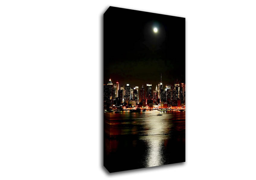 New York City Moonlit Glow Canvas Wall Art