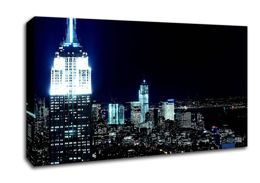 New York City White Glow Nights Canvas Wall Art