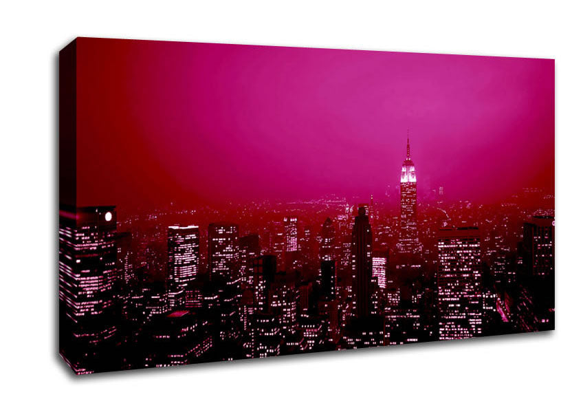 New York City Pink Skies Canvas Wall Art