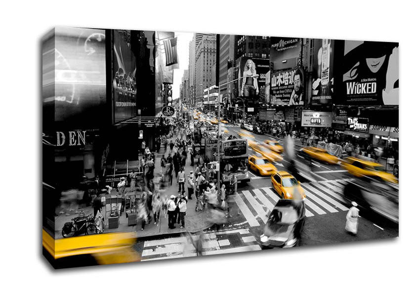 New York City Taxi Blur Canvas Wall Art