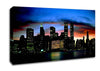 New York City Twin Towers At Night Canvas Wall Art