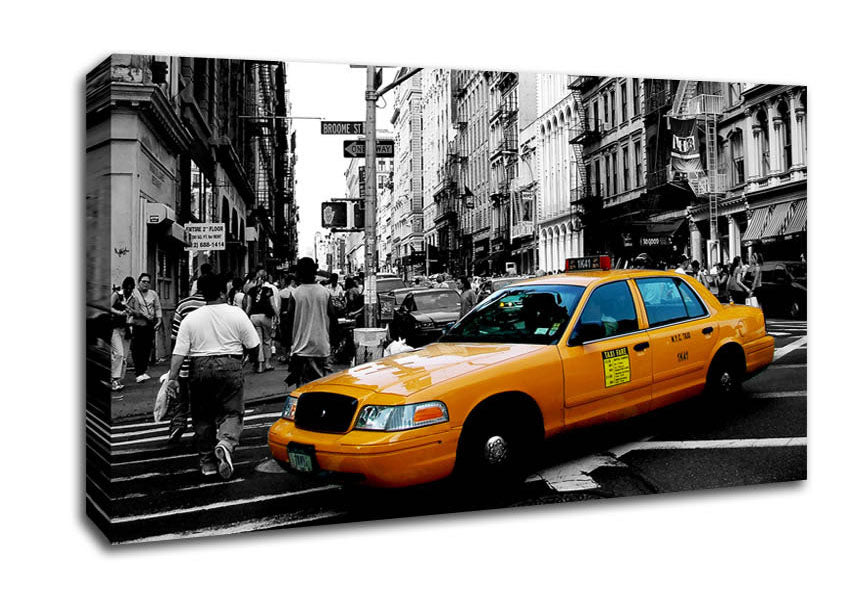 New York City Yellow Cab Crossing Canvas Wall Art