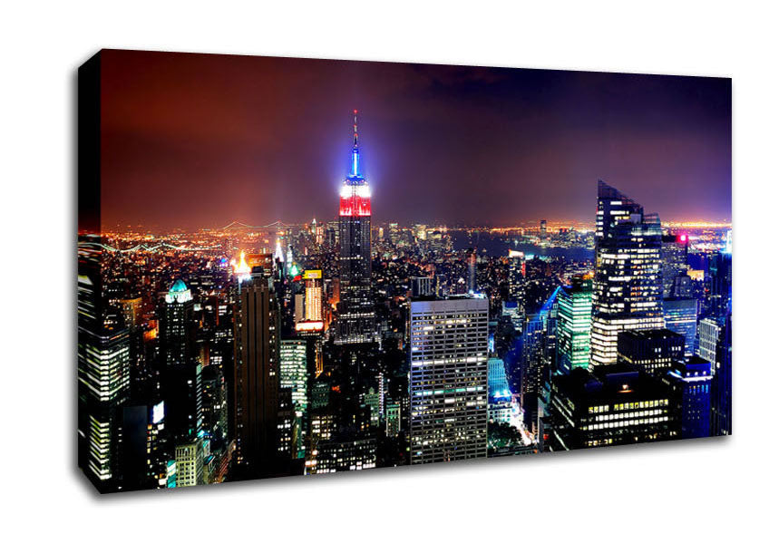 New York Empire State Glow Canvas Wall Art