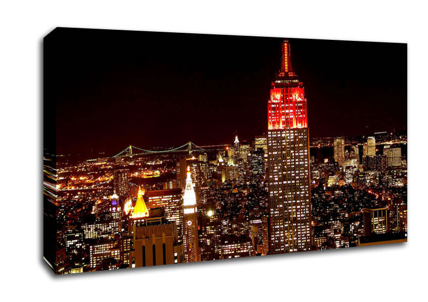 New York Empire State Red Top Canvas Wall Art