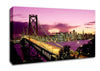 New York Harbour Brooklyn Bridge Purple Canvas Wall Art
