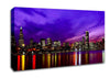 New York Harbour Purple Canvas Wall Art