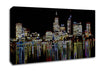 New York Harbour Reflections Black Canvas Wall Art