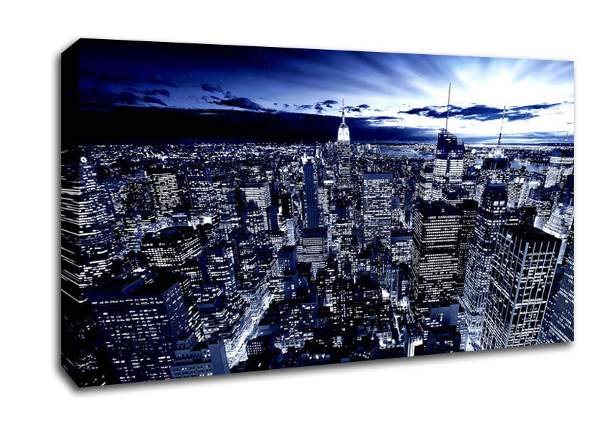 New York In Blue Canvas Wall Art