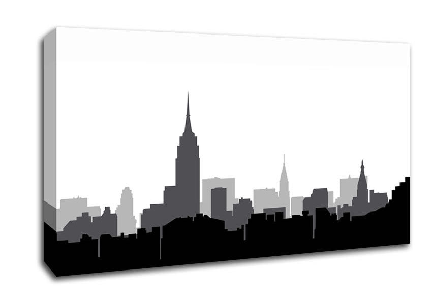 New York Silhouette B n W Canvas Wall Art