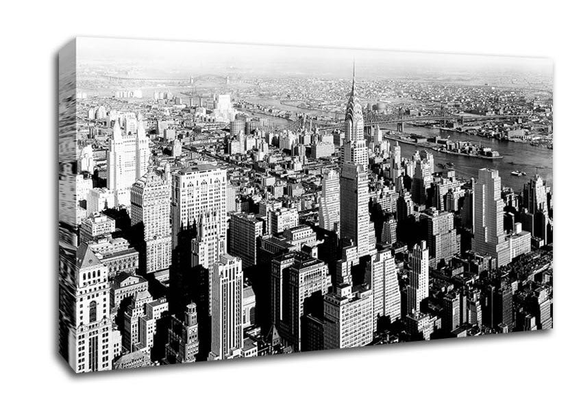 New York Retro B n W Canvas Wall Art