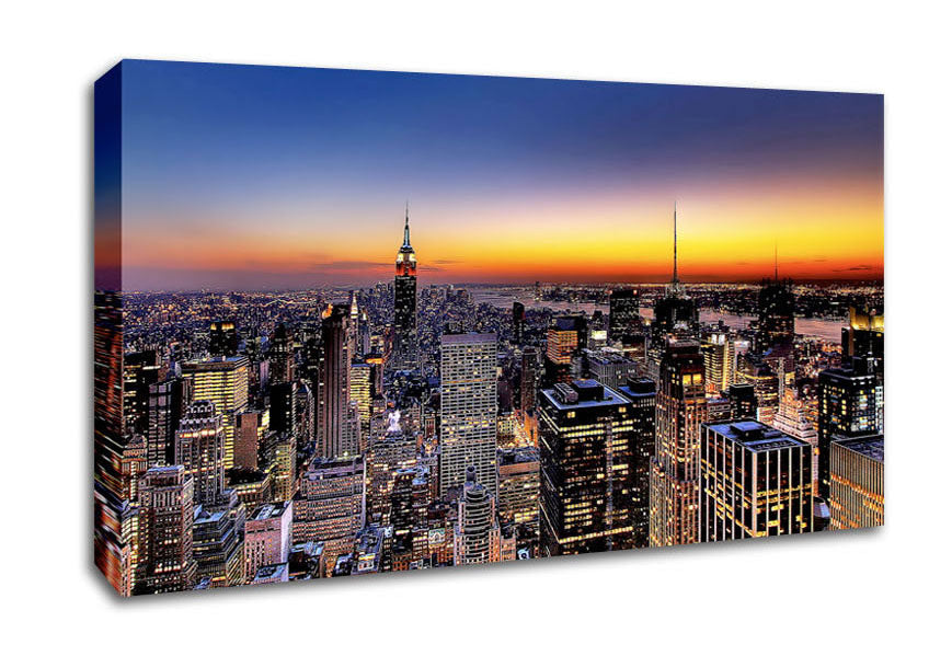 New York Sundown Canvas Wall Art