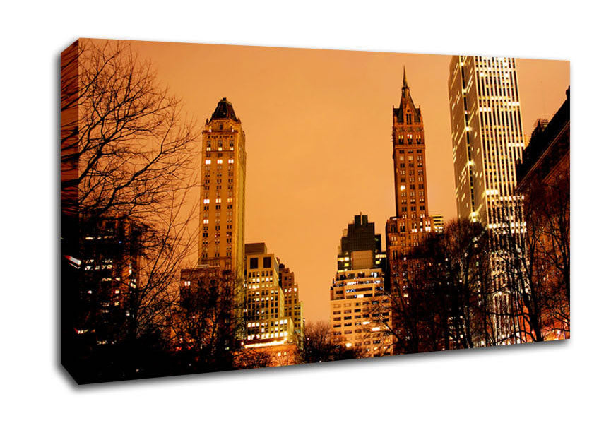 New York Sunset Canvas Wall Art
