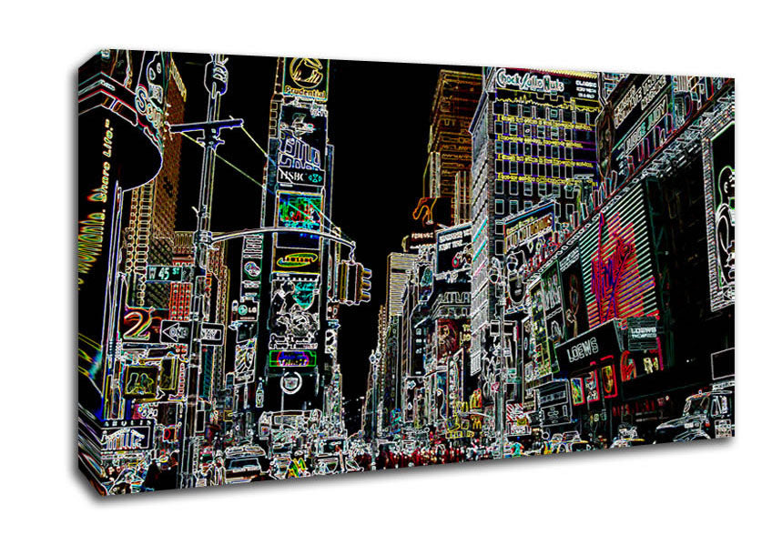 New York Times Square Psychedelic Canvas Wall Art
