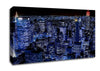 New York City Night Blues Red Top Canvas Wall Art
