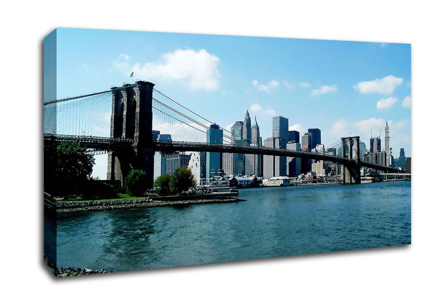 Nyc Brooklyn Blue Canvas Wall Art