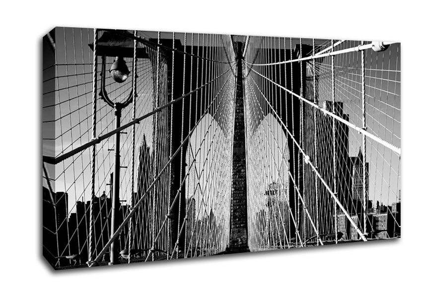 NYC Brooklyn Bridge Architect B n W Canvas Wall Art