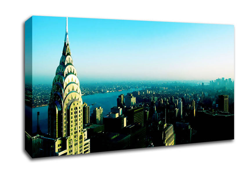 Nyc Empire State Blue Canvas Wall Art