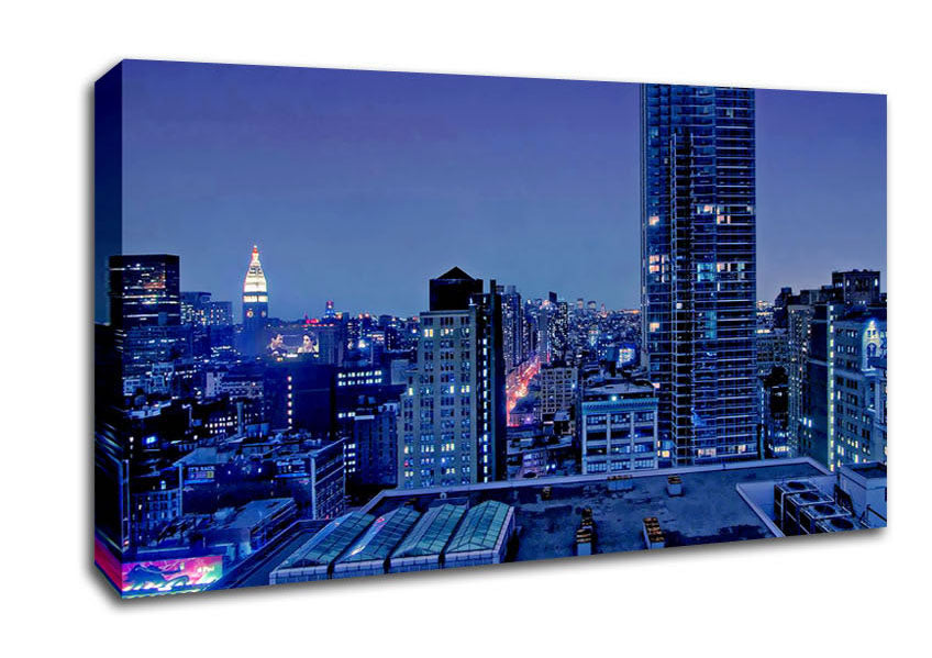 Nyc Empire State Building Afar Canvas Wall Art