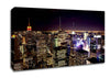 Nyc Empire State Building Red Glow Night Canvas Wall Art