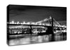 NYC Night Bridge B n W Canvas Wall Art