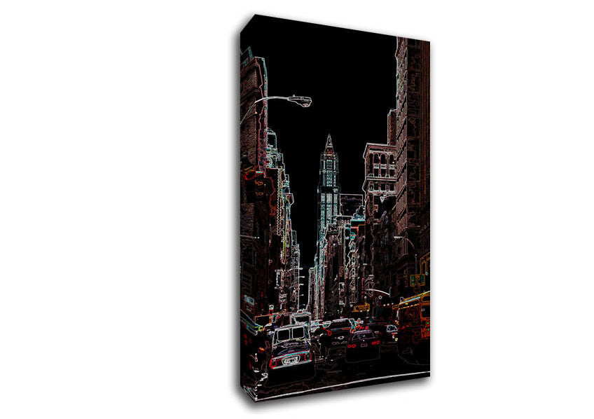 NYC Streets Psychedelic Canvas Wall Art