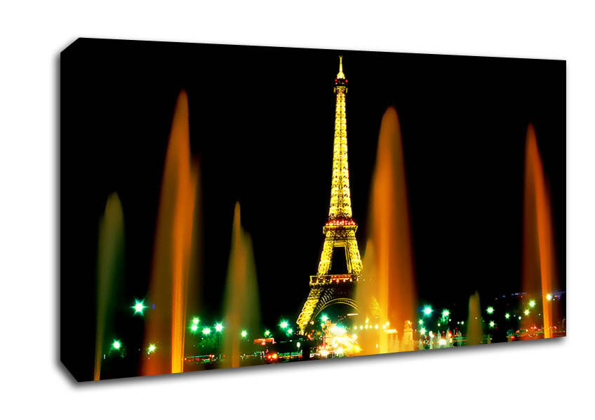 Paris Eiffel Tower Falls Canvas Wall Art