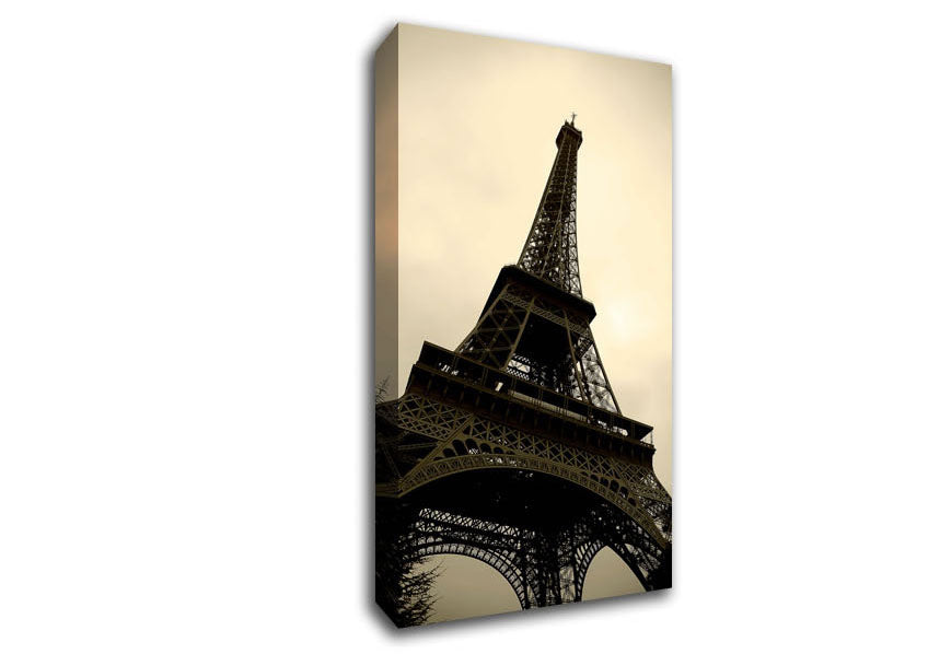 Paris Eiffel Tower Sepia Canvas Wall Art