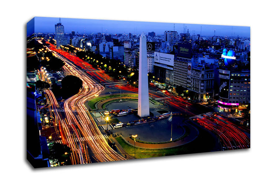 Paris Roads At Night Canvas Wall Art