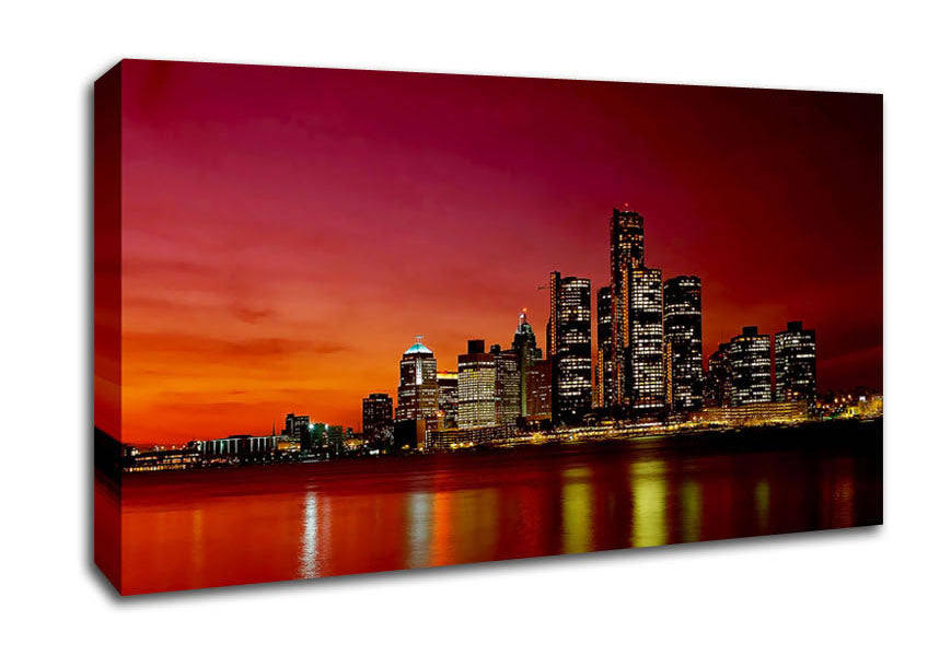 Pink City Lights Canvas Wall Art