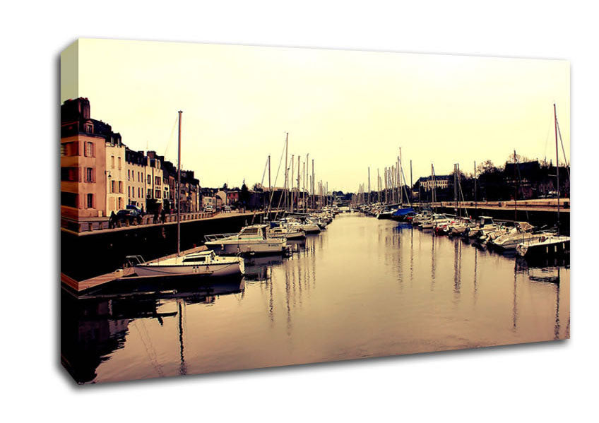 Port At Dusk Canvas Wall Art